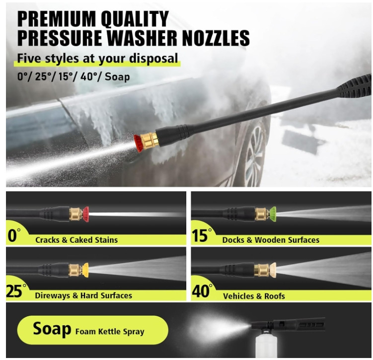Acquax Electric Pressure Washer 3800 PSI 2 GPM High Pressure Washer Power Washer