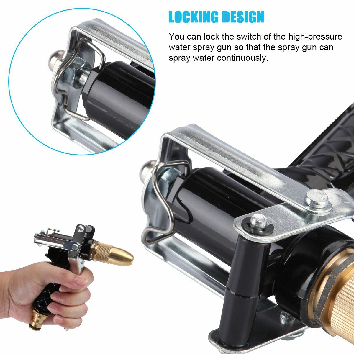 High Pressure Power Gun Water Spray Garden Hose Nozzle Car Clean Washer Tool US