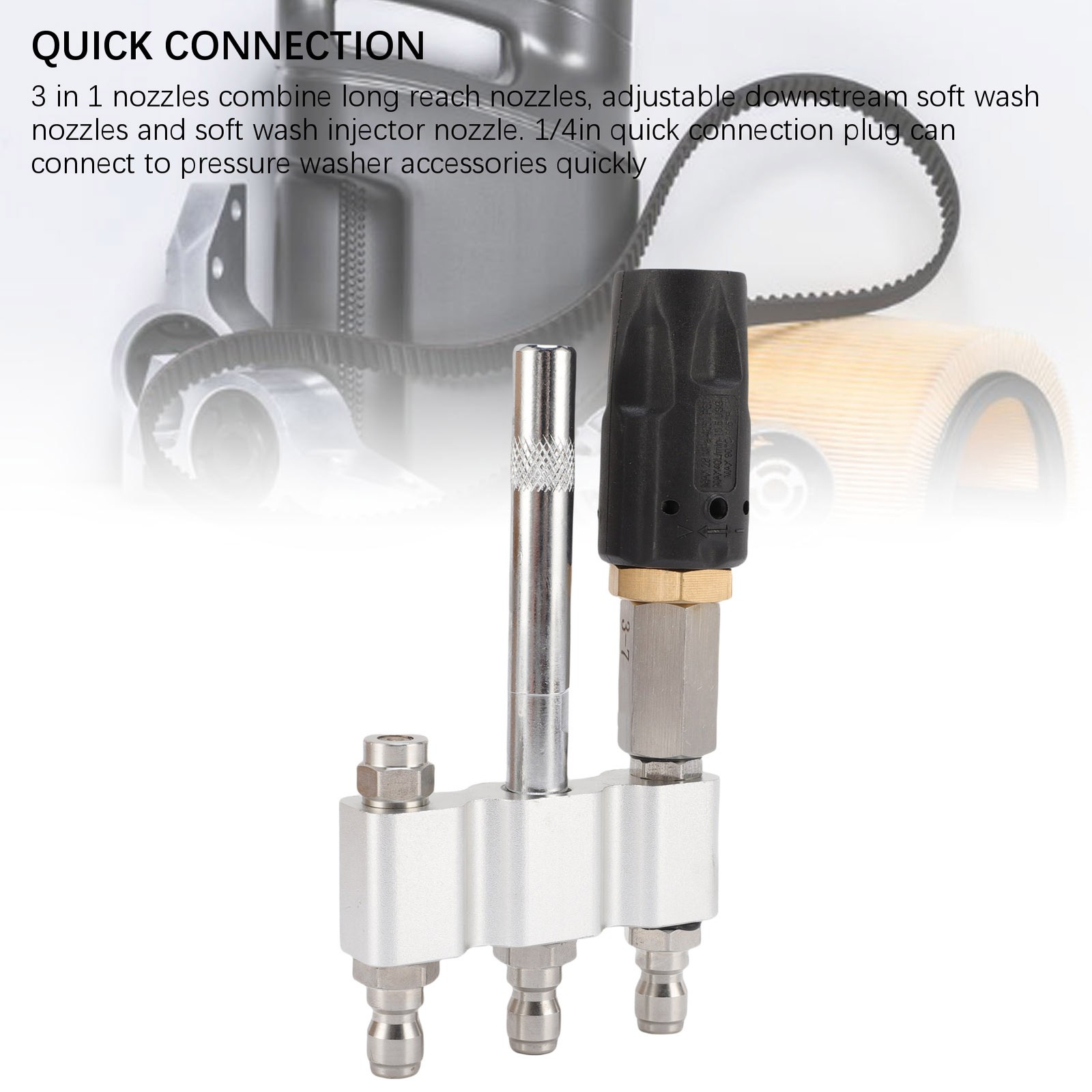 M5 Twist Nozzle Fit For Pressure Washer Long Tip 1/4in Quick