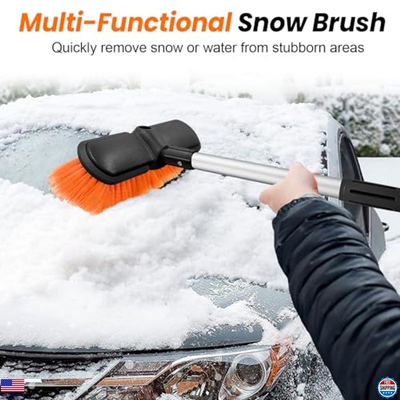 65″ Car Wash Brush with Extension Pole, Soft No Scratch Cleaning Tool for