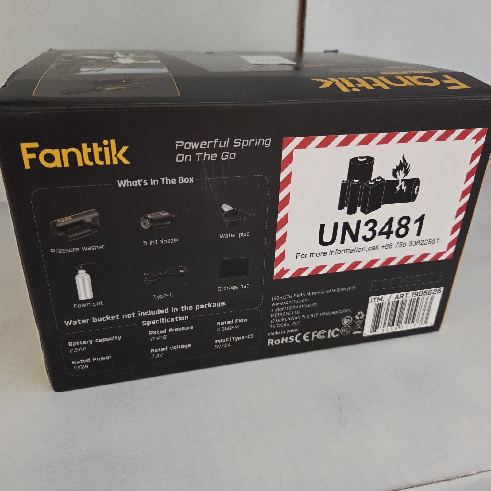 Fanttik K100 Flip Cordless Portable Sprayer Foldable 5-in-1 Nozzle 174 PSI