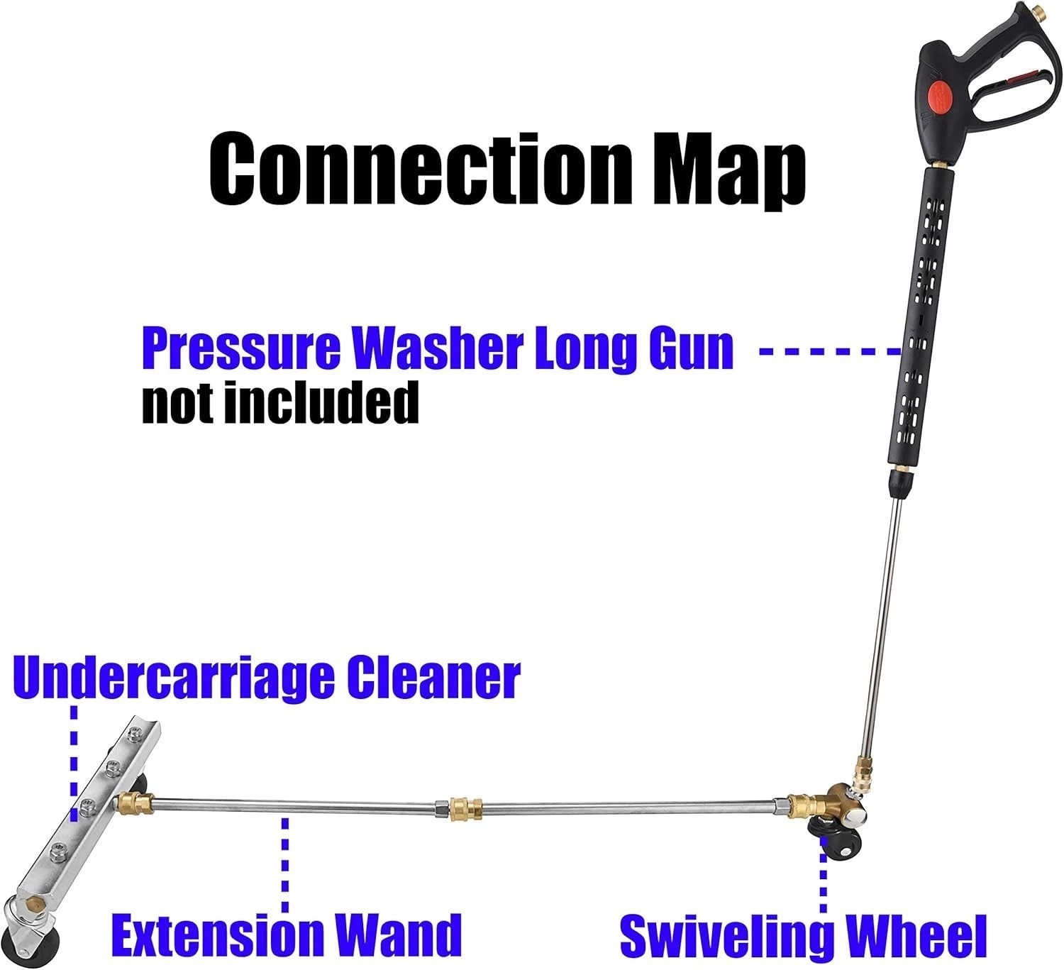 Professional 4000 PSI Pressure Washer Undercarriage Cleaner with Swivel Wheel