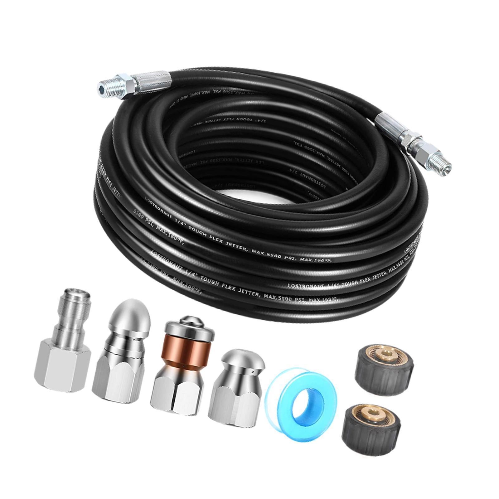 Sewer Jetter Kit Pressure Washer Hose Easy to Install 1/4 inch NPT Sewer Jetting
