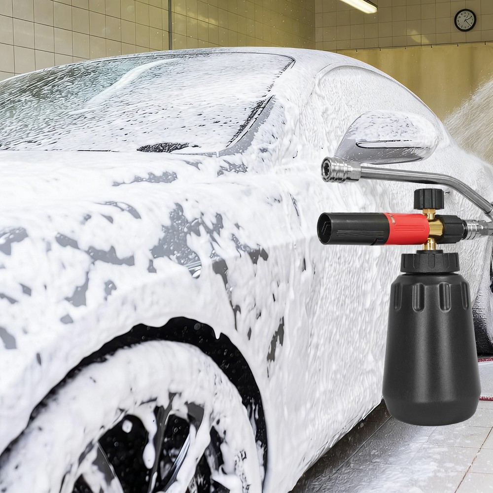 4000PSI 1/4″ Snow Foam Pressure Washer Gun Car Cleaning Soap Lance Cannon Bottle