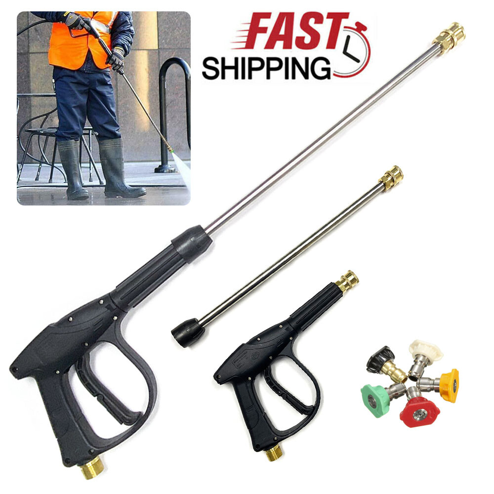 High Pressure Car Power Washer Gun Spray Wand Lance Pole Nozzle Hose Kit