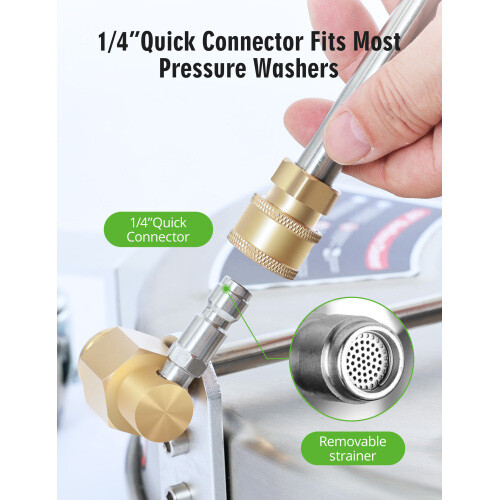 18” 4000PSI 2-in-1 Pressure Washer Surface Cleaner Extension Wand 1/4″Connector