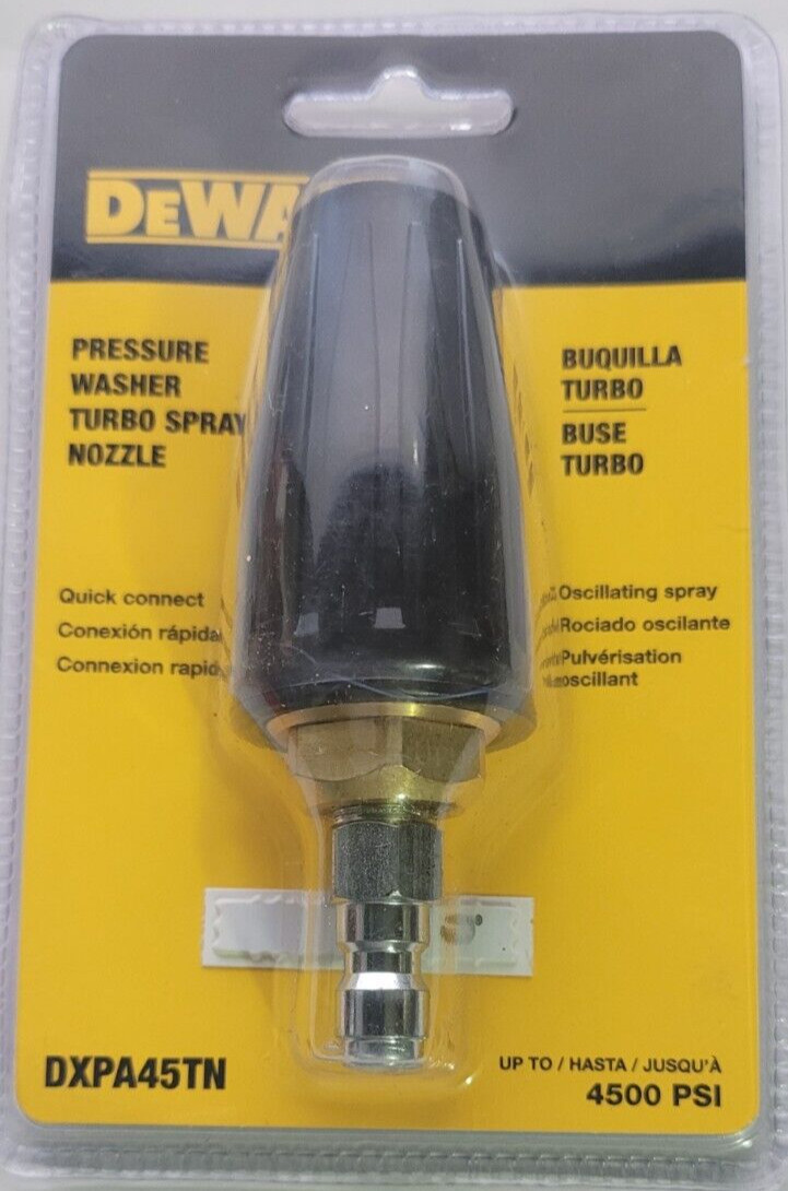 DEWALT 4500 PSI Turbo Nozzle powerful jet of oscillating water Model #DXPA45TN