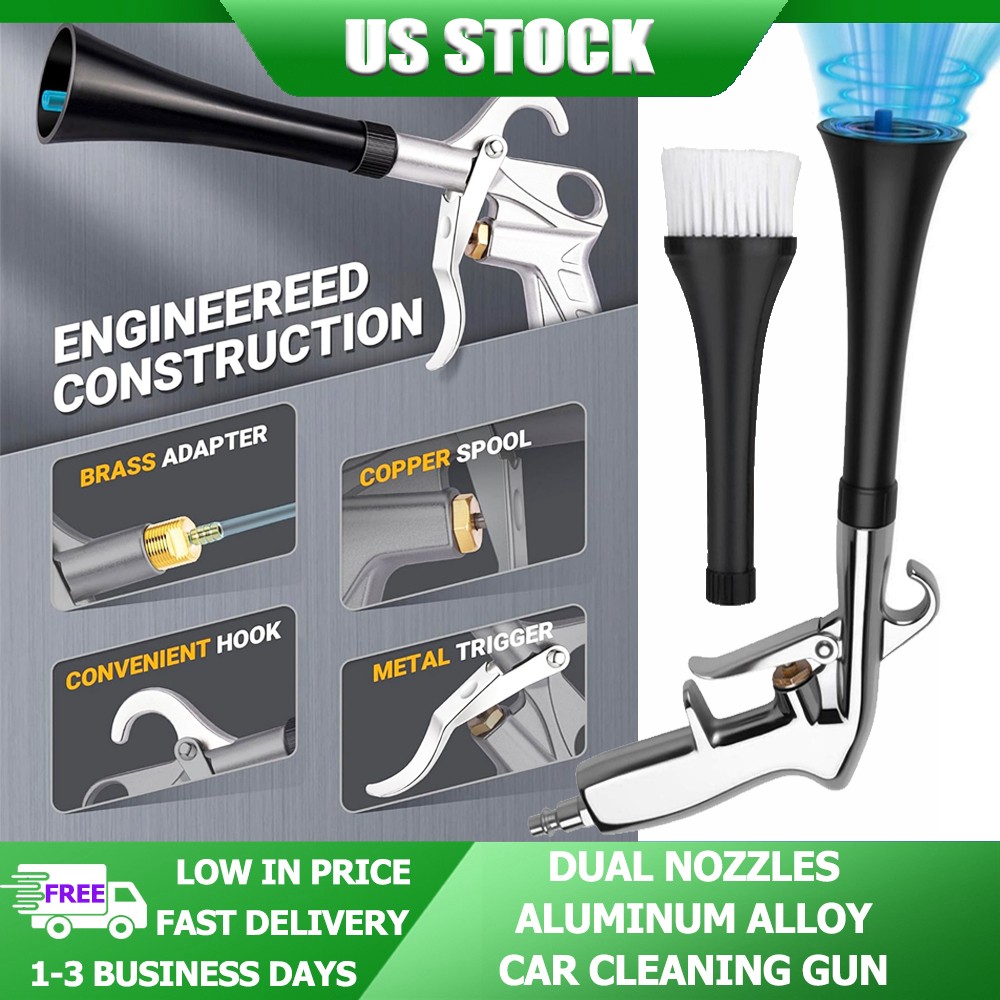 High Pressure Car Cleaning Gun Kit Air Blow Gun for Car Detailing US Remove Dust