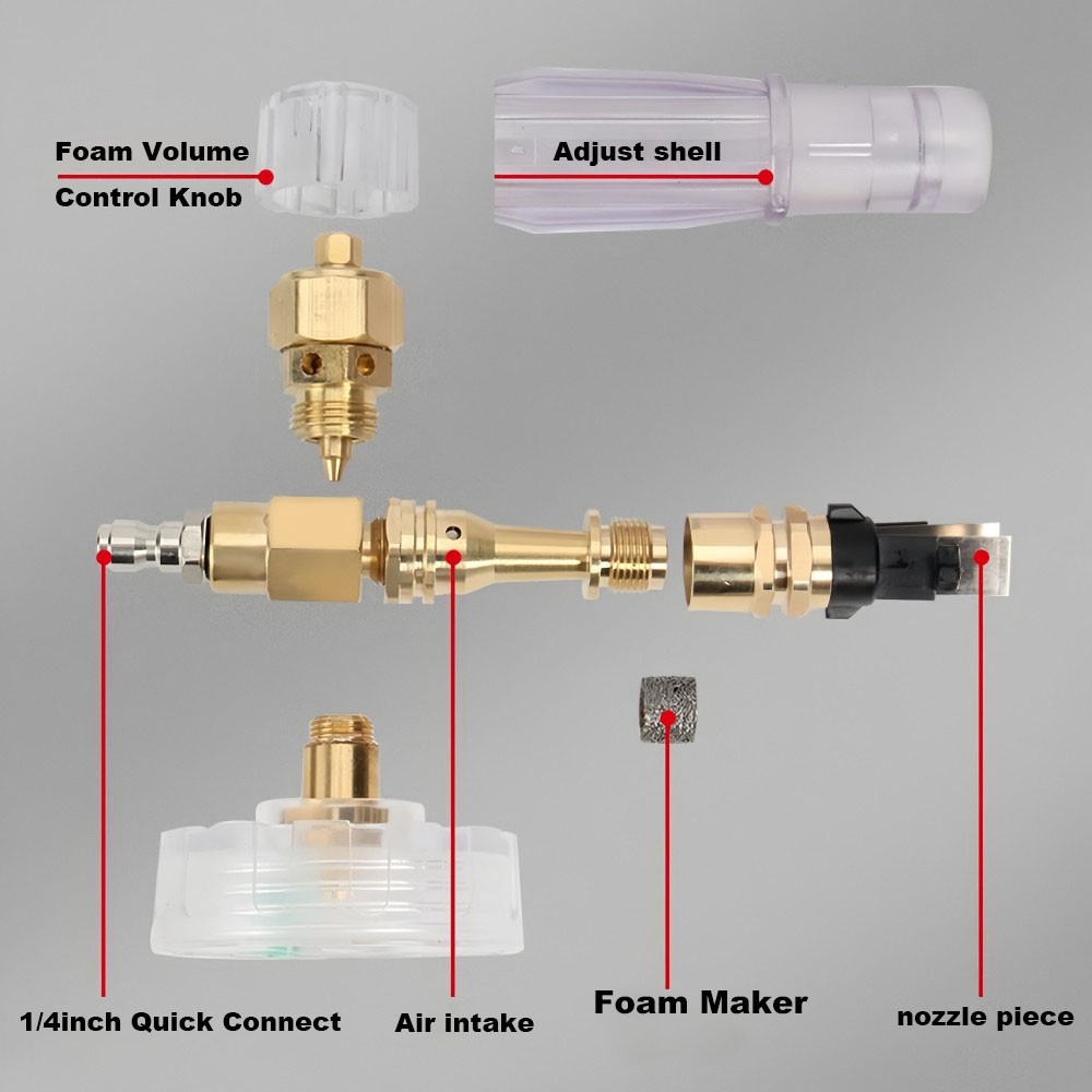 Pressure Washer Gun & Foam Cannon Bottle 1/4″ Quick Connector Nozzle & 29FT Hose