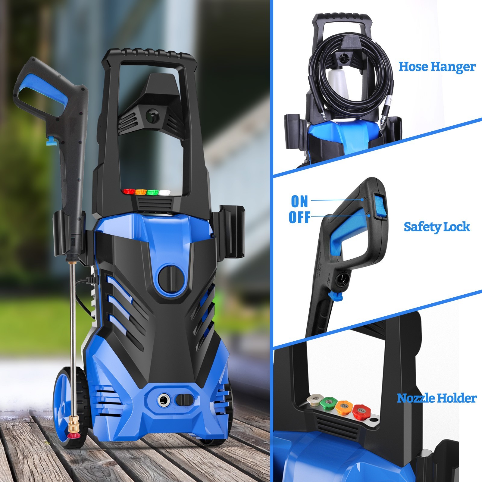 Pressure Washer 4200PSI 2.5GPM, Steel Lance, 500ML Foam Cannon, for Driveway