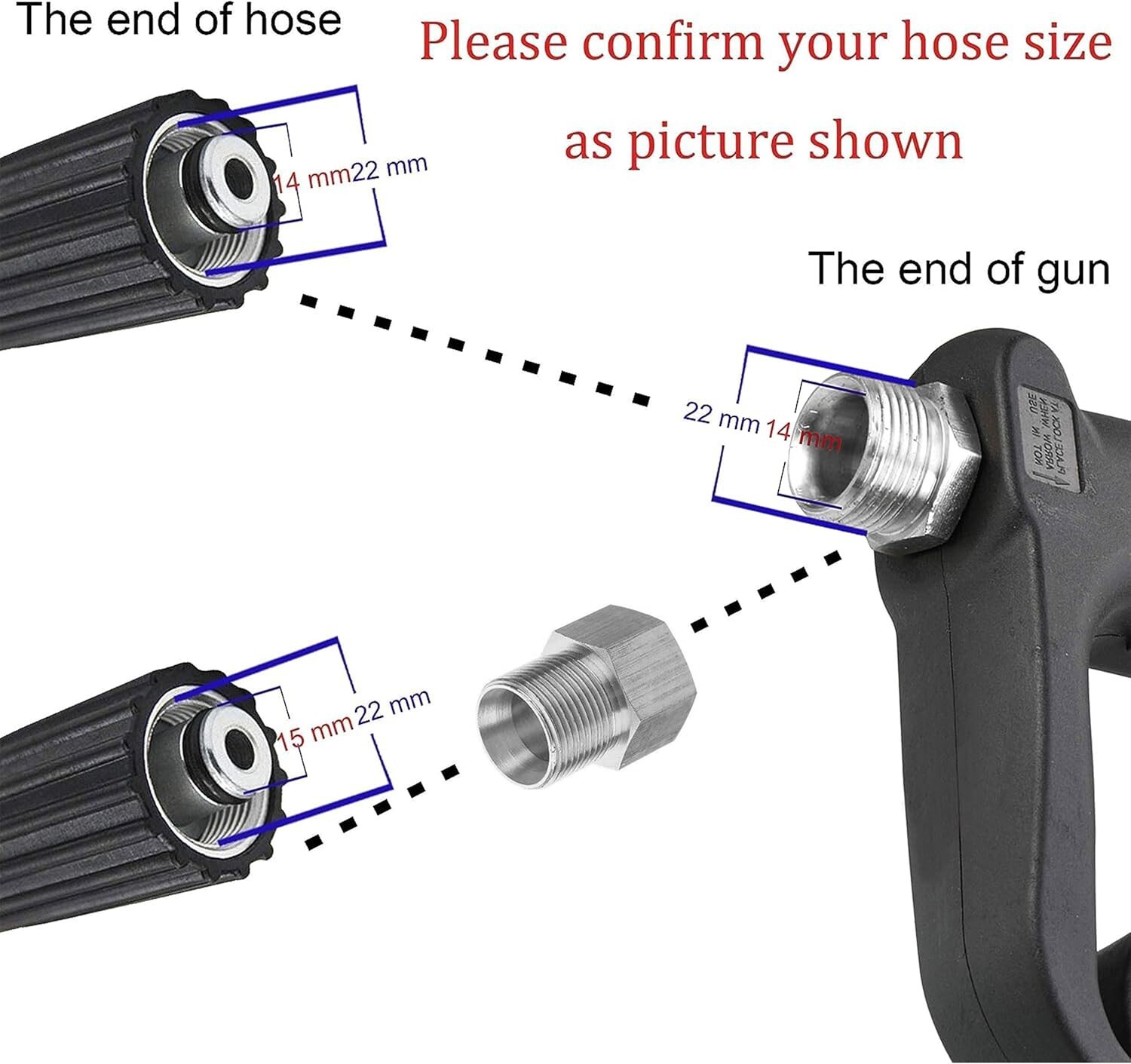M MINGLE Replacement Pressure Washer Gun with Extension Wand, M22 15mm or M22…