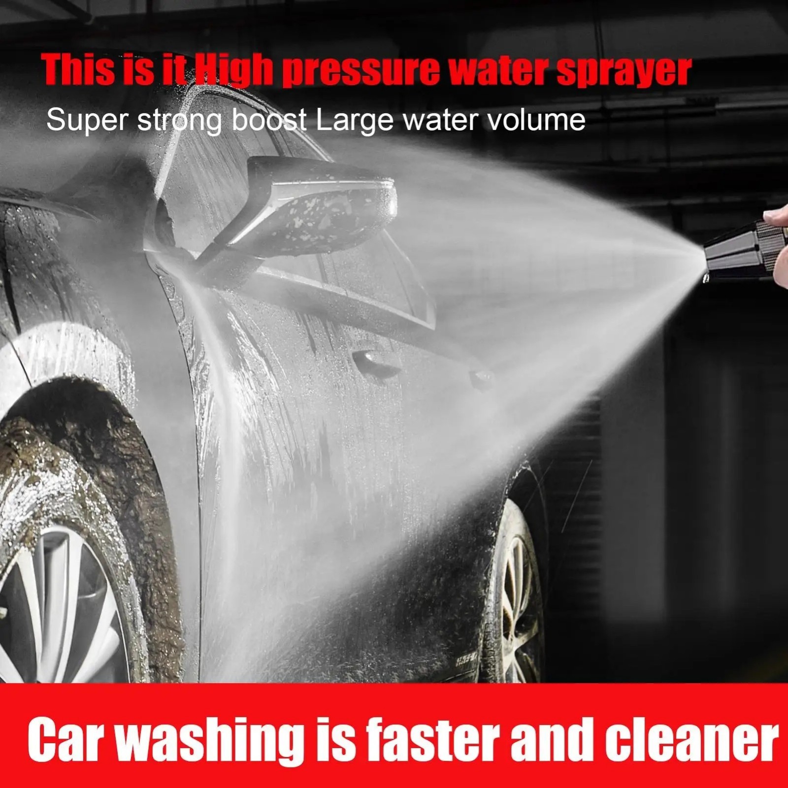 Brass High Pressure Water Spray Nozzle Garden Hose Car Wash Cleaning Tool