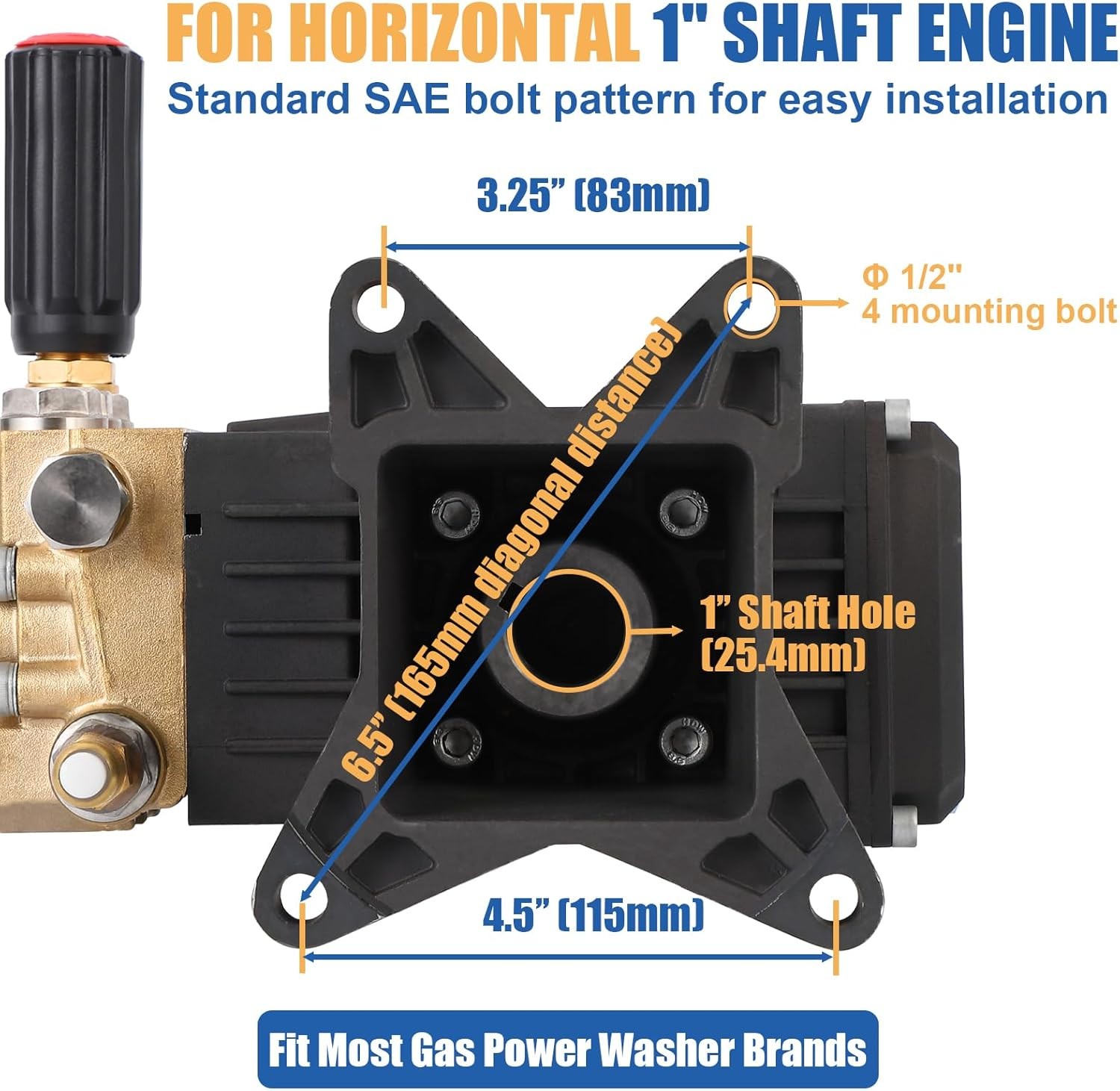 4000 PSI Pressure Power Washer Pump 4.0 GPM 1″ Hollow Shaft Water Pump New