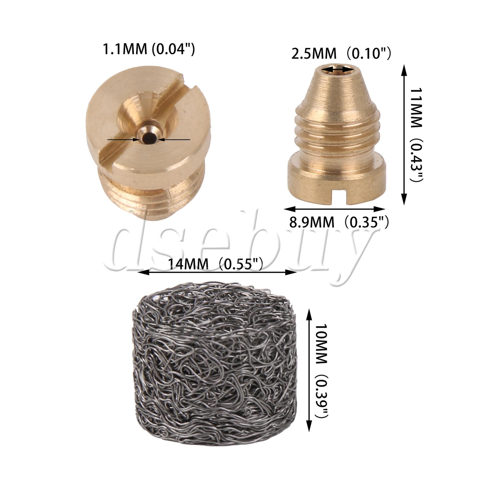 10Pieces Brass Thread Nozzle 1160psi 1.1mm Mesh Filter for Snow Foam Lance