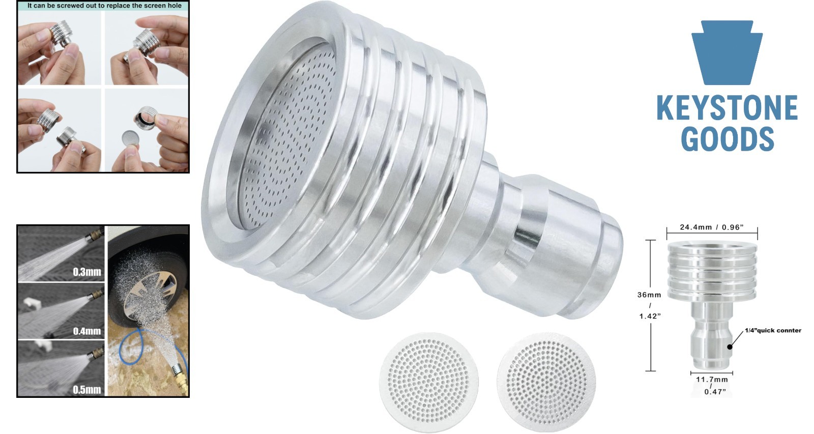 Stainless Steel Pressure Washer Tips Set – 3 Piece Quick Connect Nozzles for …