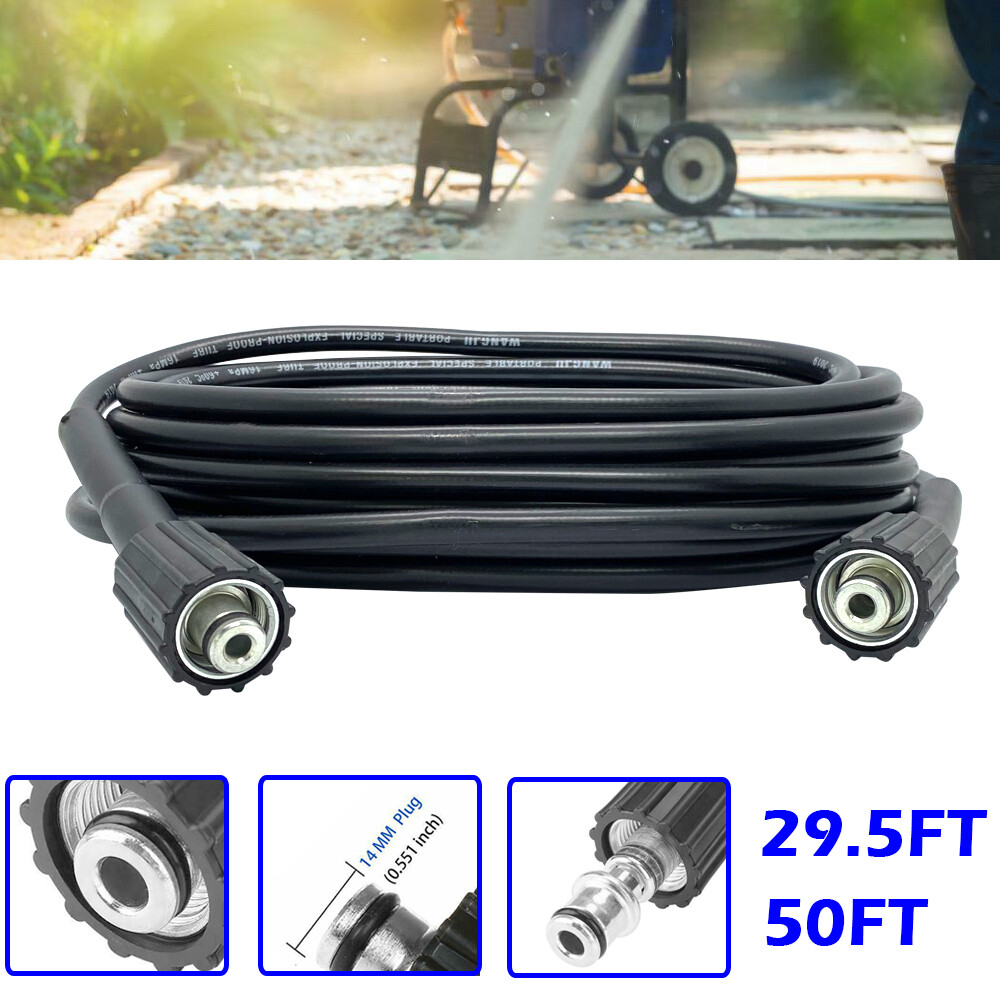 30/66 FT x 1/4 Inch 3200 MAX PSI Pressure Washer Replacement Hose – M22 14MM