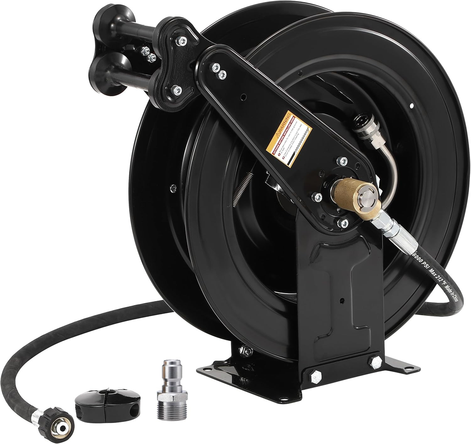 High Pressure Washer Hose Reel for Water/Air/Oil, 50 FT X 3/8″ or 100 FT X 1/4″