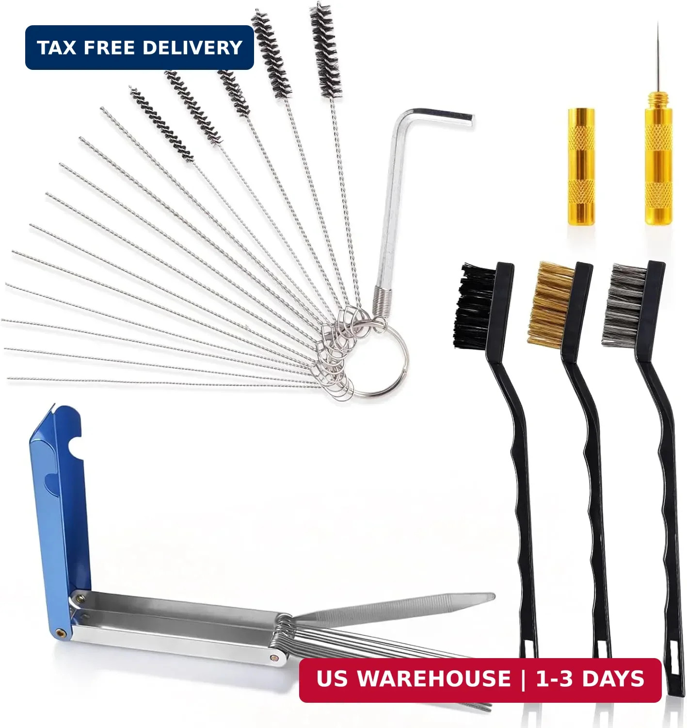 Premium Carburetor Cleaning Kit, Stainless Steel Torch Tip Cleaner with 13 Wires