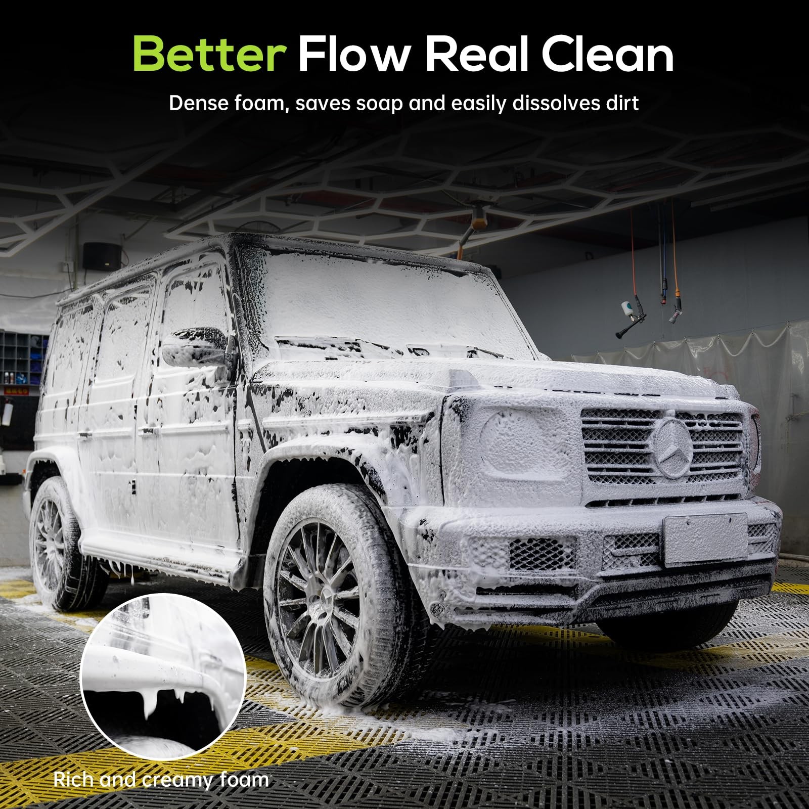 REALYOU Foam Cannon Pro Pressure Washer 1/4″ Quick Connector Green