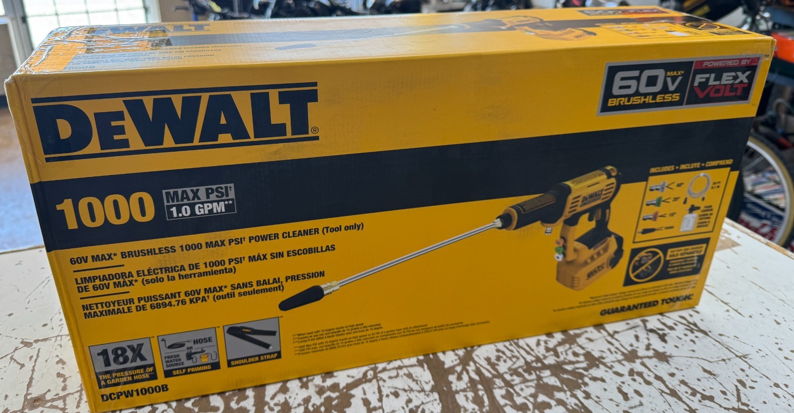 Dewalt FLEXVOLT DCPW1000B 60V MAX Brushless 1000 Max PSI Power Cleaner TOOL ONLY