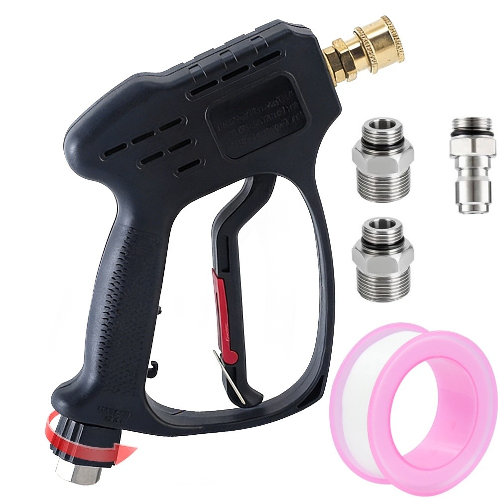 5000 PSI Pressure Washer Gun for Hot Water 3/8″ Swivel Thread 5 Spray Nozzle Tip