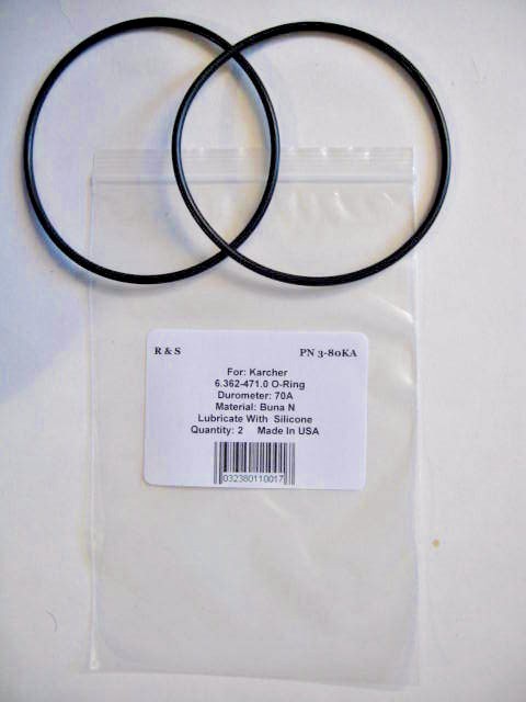 2 Karcher 6.362-471.0 O-Rings / 80 X 3MM / R&S 3-80KA / Buna N 70 Material