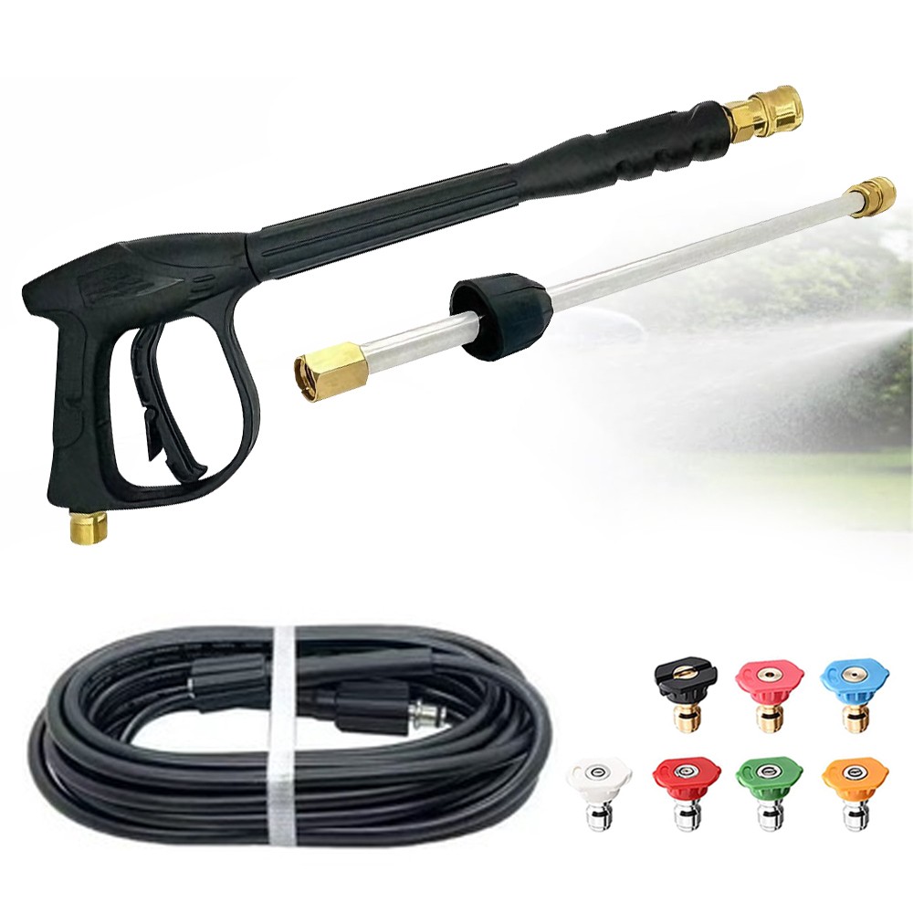 5800PSI High Pressure Car Washer Gun Spray Wand Lance Nozzle Hose Kit M22-14