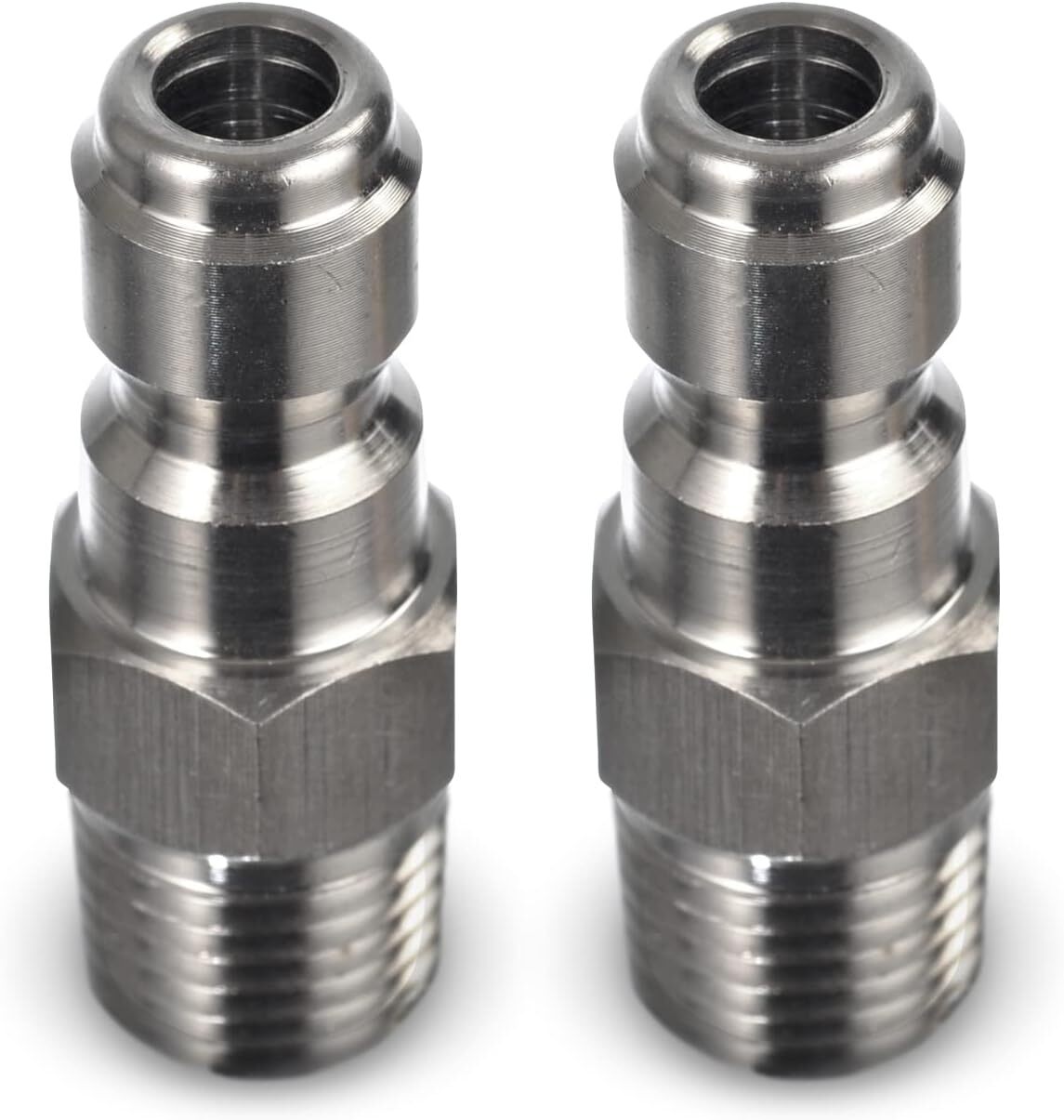 Stainless Steel 1/4 Quick Connect Fittings Pressure Washer Male NPT Plug | Set o