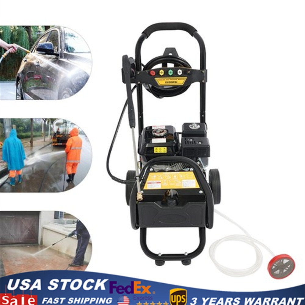 2600PSI Gas Pressure Washer Cold Water Gas Powered Washer 2.4GPM 7HP / Wheels