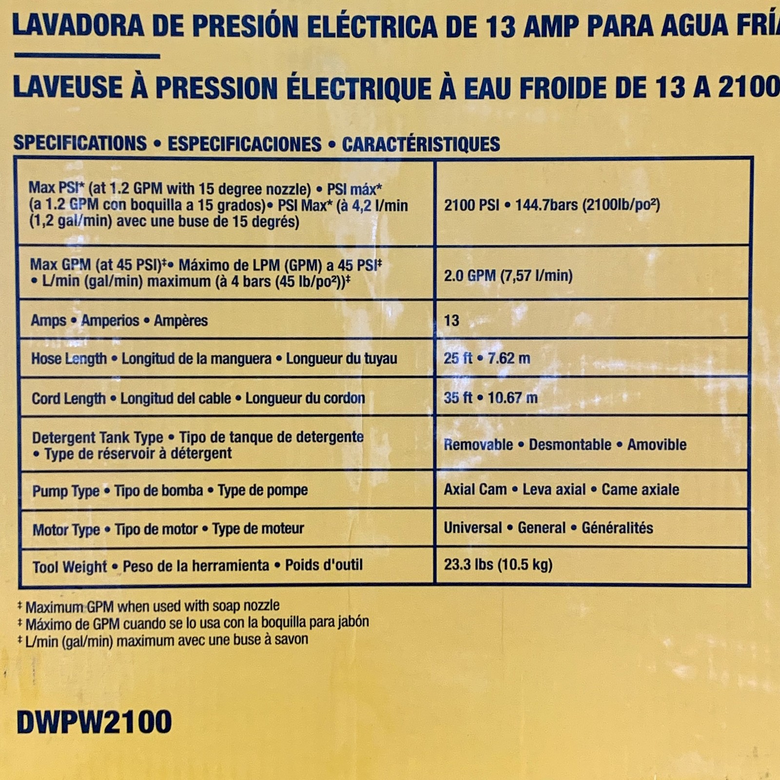 DEWALT DWPW2100 Corded 2,100-psi 1.2-gpm 13-Amp Jobsite Pressure Washer