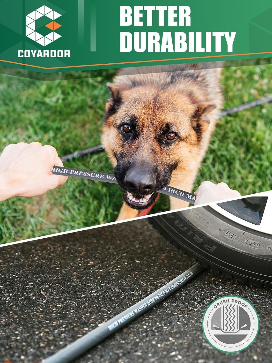 COYARDOR 1/4″ Pressure Washer Hose 4500 PSI for Hot/Cold Water Power Washer