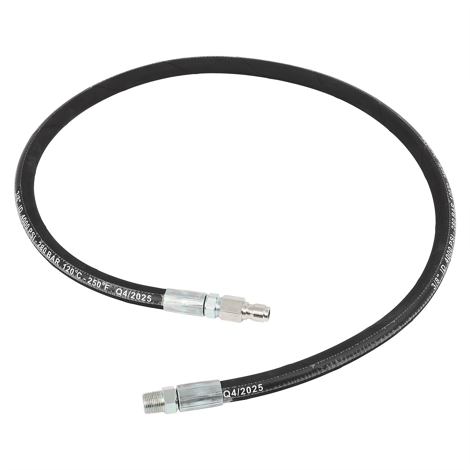 Pressure Washer Whip Hose 4 Ft X 3/8 Inch Hose Reel Connector Hose For Pressure