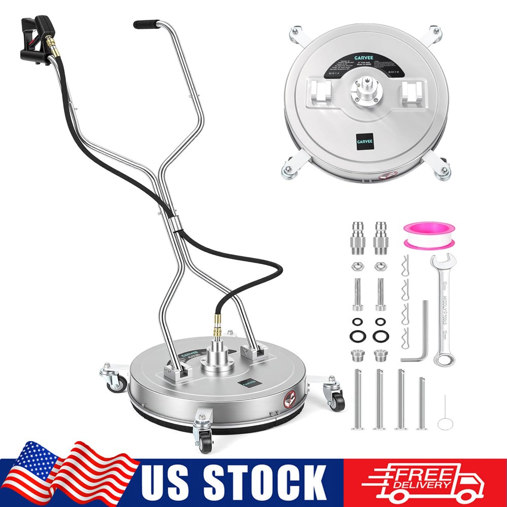 21″ Pressure Washer Surface Cleaner S.Steel with Handles & Wheels Quick Connect