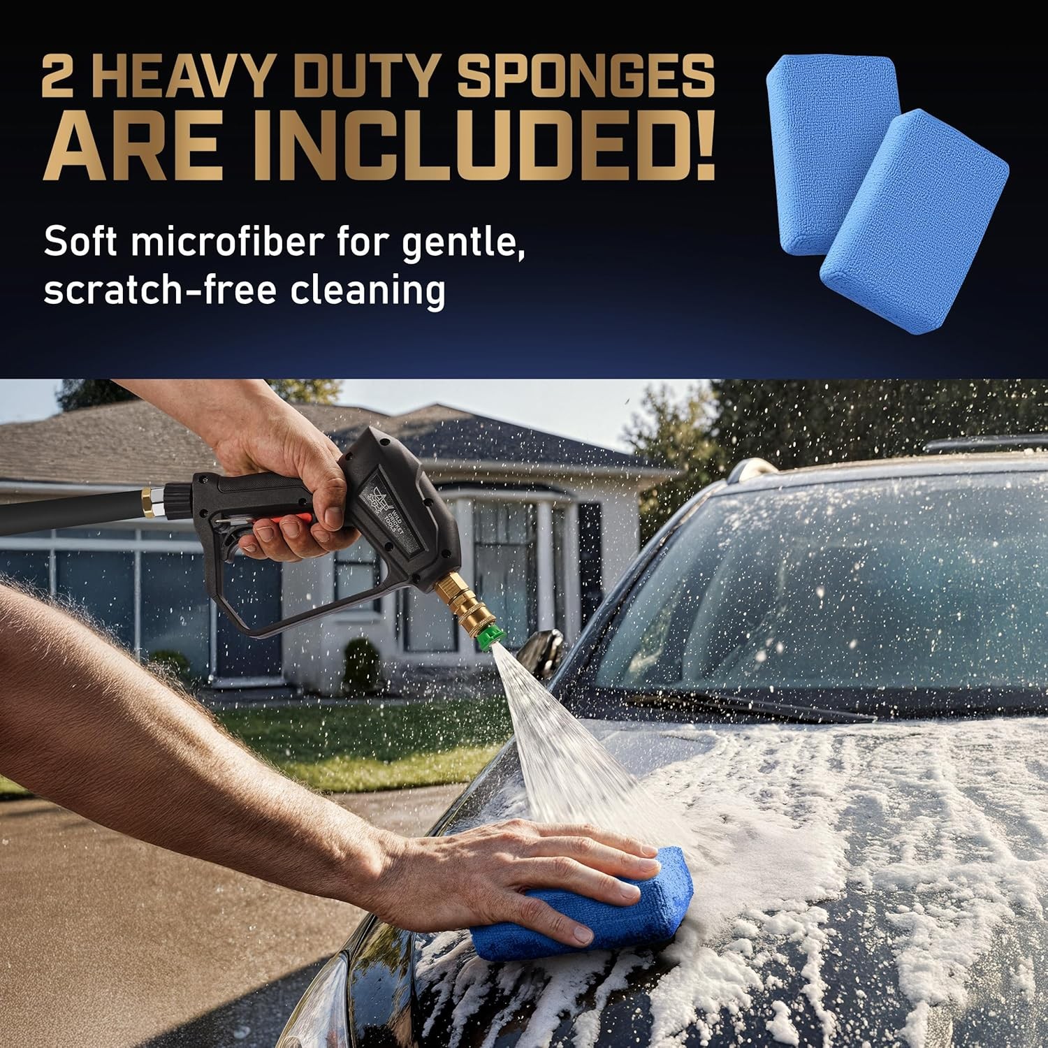 Water Pressure Gun | High-Performance, Up to 5,000 PSI Car Wash Gun w/ 5 Nozzles