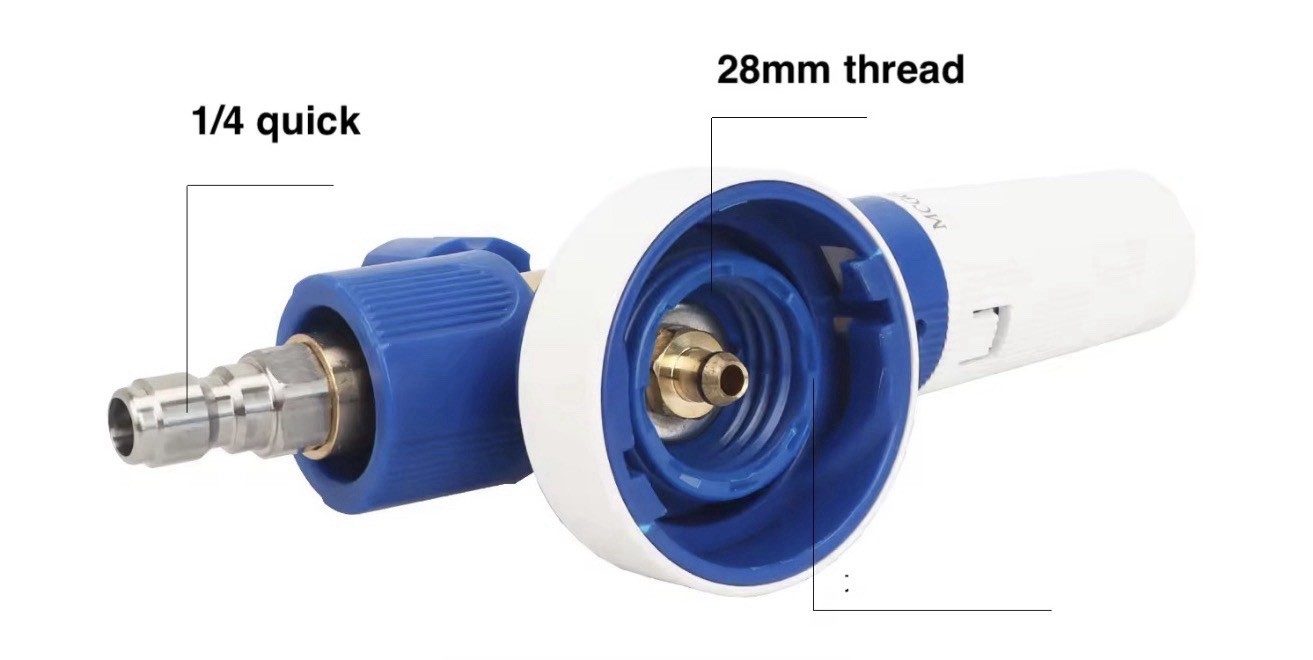 MJJC Like Foam Cannon with 1/4″ Quick Connect , Swivel . BRASS. ADAMS MEGA FOAM