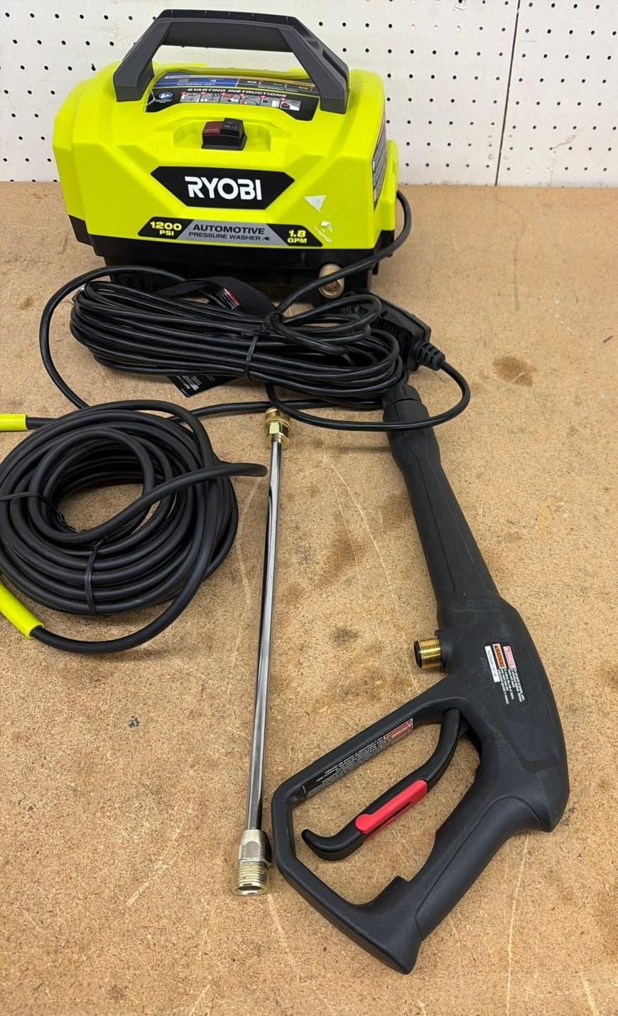 RYOBI 1200 PSI 1.8 GPM Cold Water Electric Pressure Washer MISSING