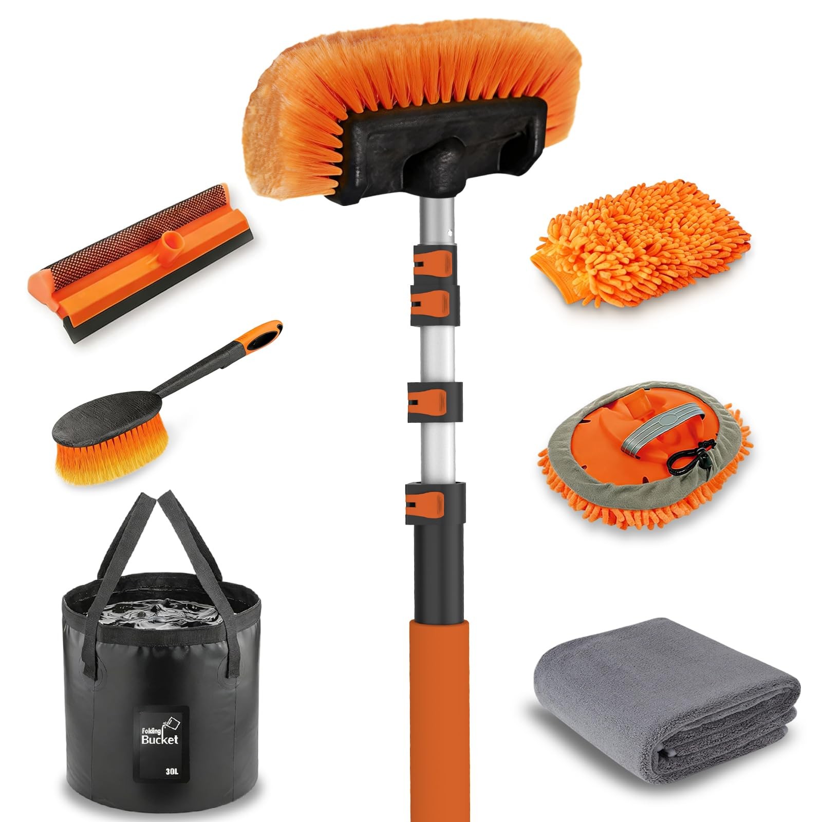 12FT Car Wash Brush with Long Handle, Cleaning Kit