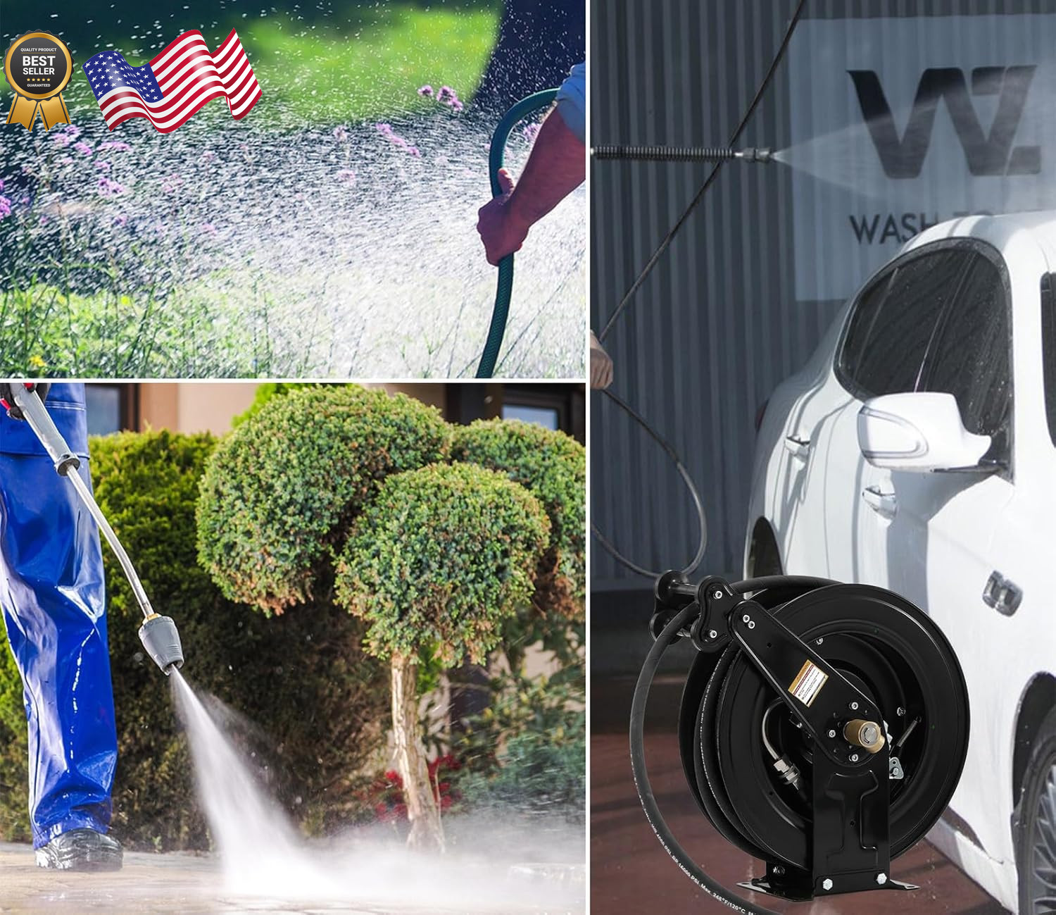 Retractable Pressure Washer Hose Reel Heavy Duty[Pressure Cleaning Hose Not In..