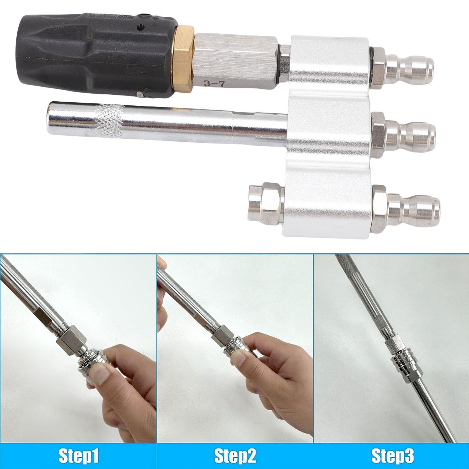 M5 Twist Nozzle Fit For Pressure Washer Long Tip 1/4in Quick