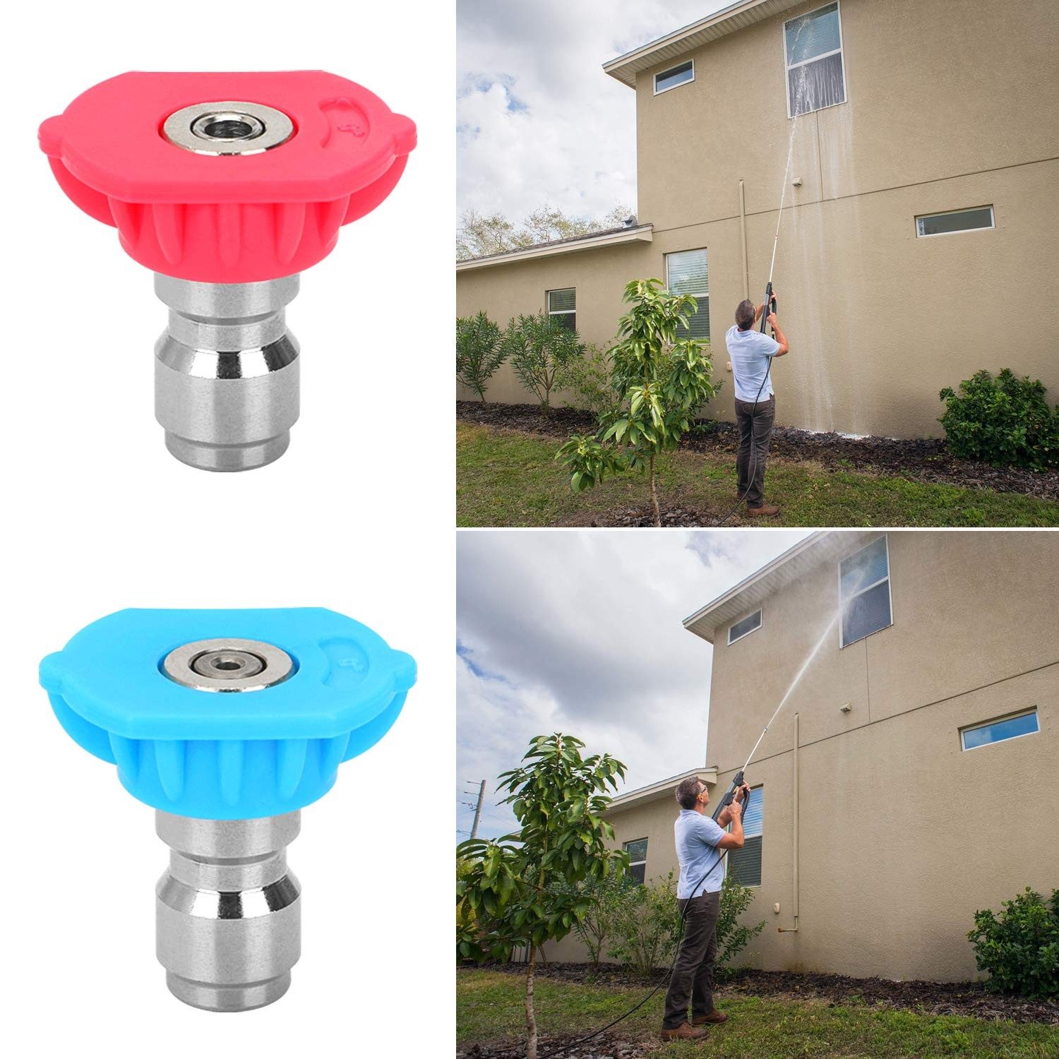 Pressure Washer Nozzle Set 7 Pack 1/4 Connect 2.5 GPM 4500 PSI Rated Kit