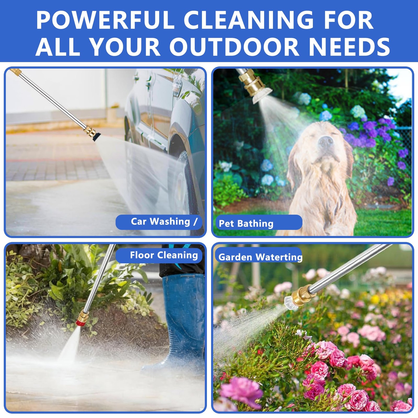2026 Upgraded Jet Nozzle Power Washer for Garden Hose with 2 Different High-P…