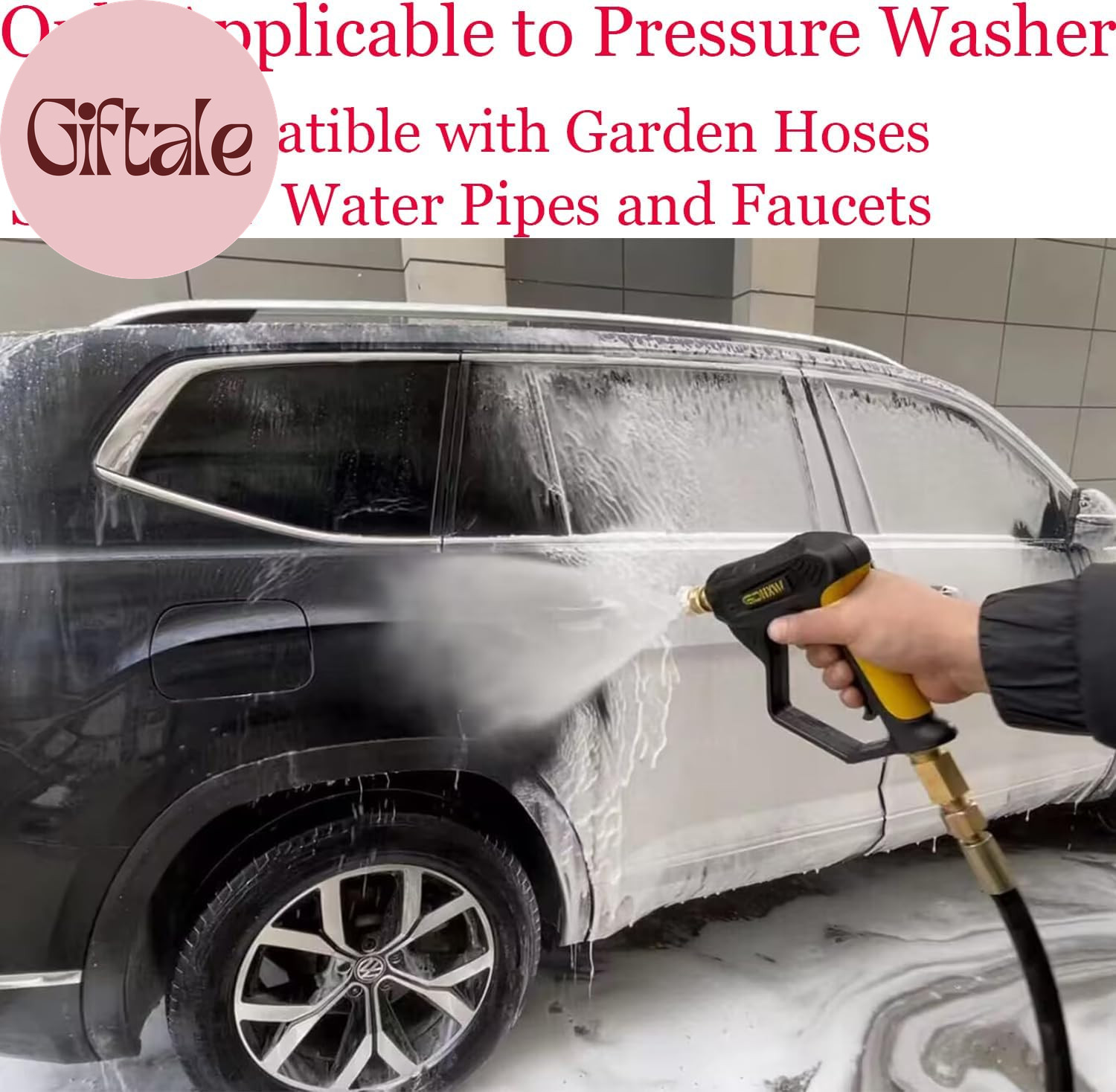 X-887 High Pressure Washer Gun with Foam Cannon 2 Adapter 7 Pressure Washer Nozz