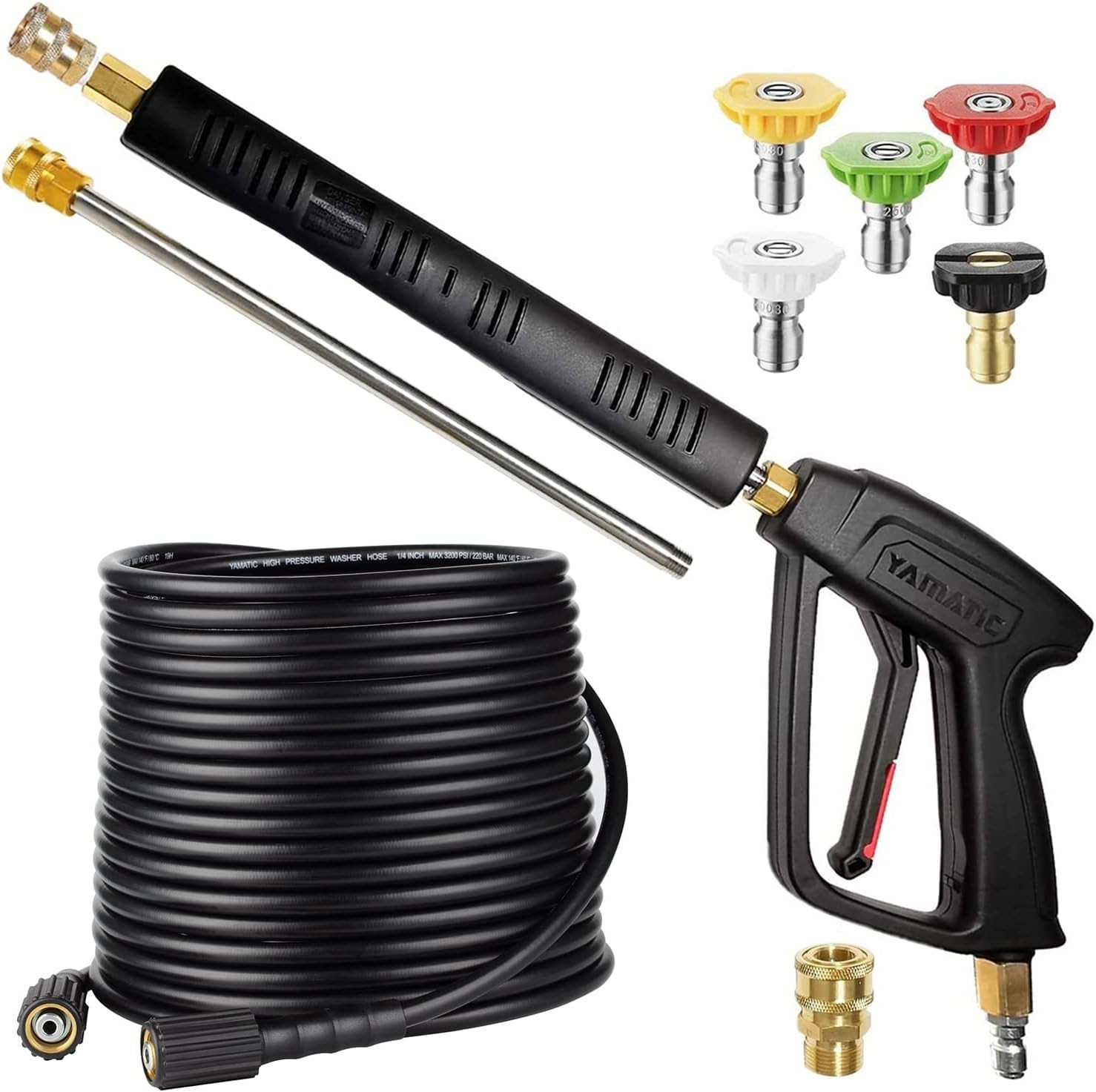 Kink-Resistant 50 FT Pressure Washer Hose & Wand Kit – Compatible & Reliable