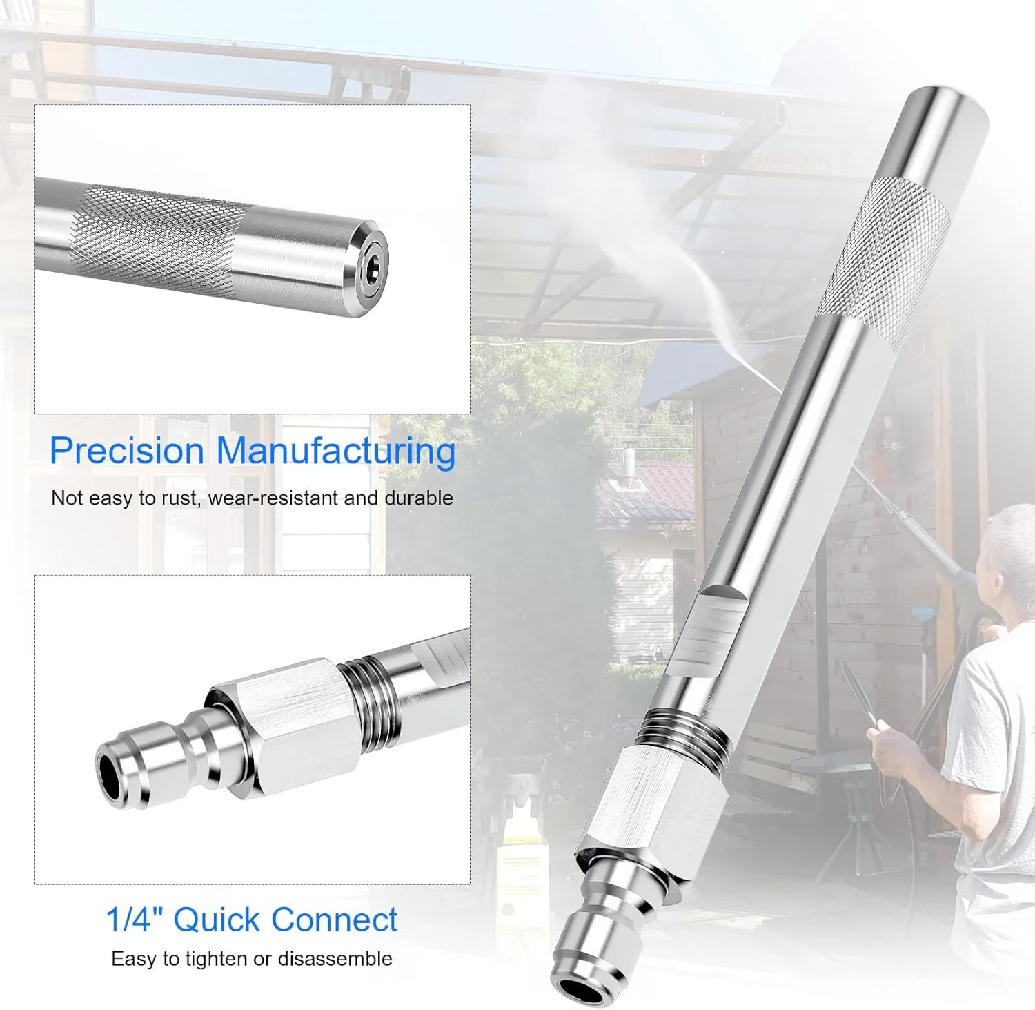 Alocs Long Range Pressure Washer Chemical Nozzle, Power Washer Shooter Tip Compa