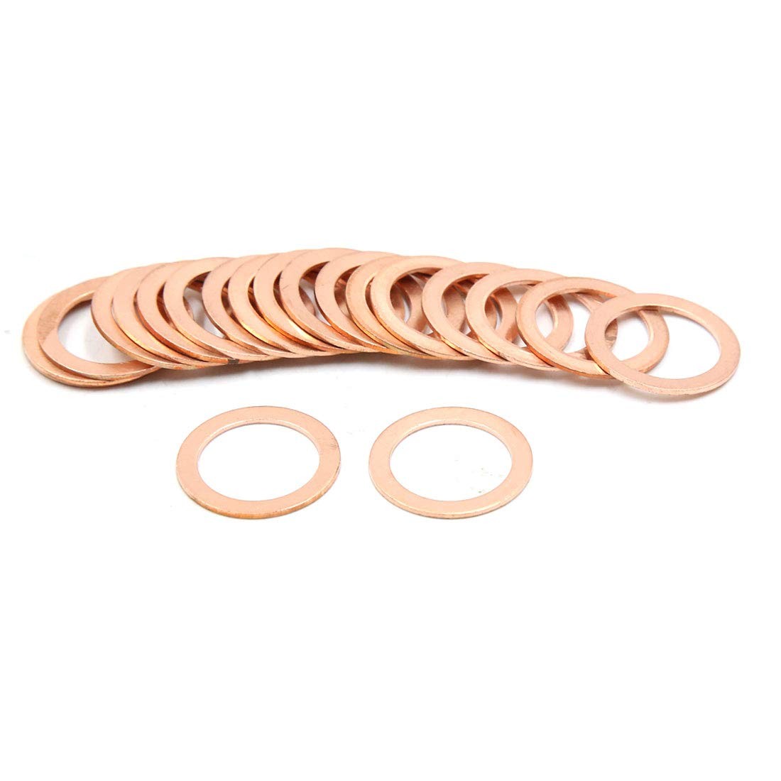 20 PCS 18mm Inner Dia Copper Crush Washers Flat Sealing Gaskets Rings Parts