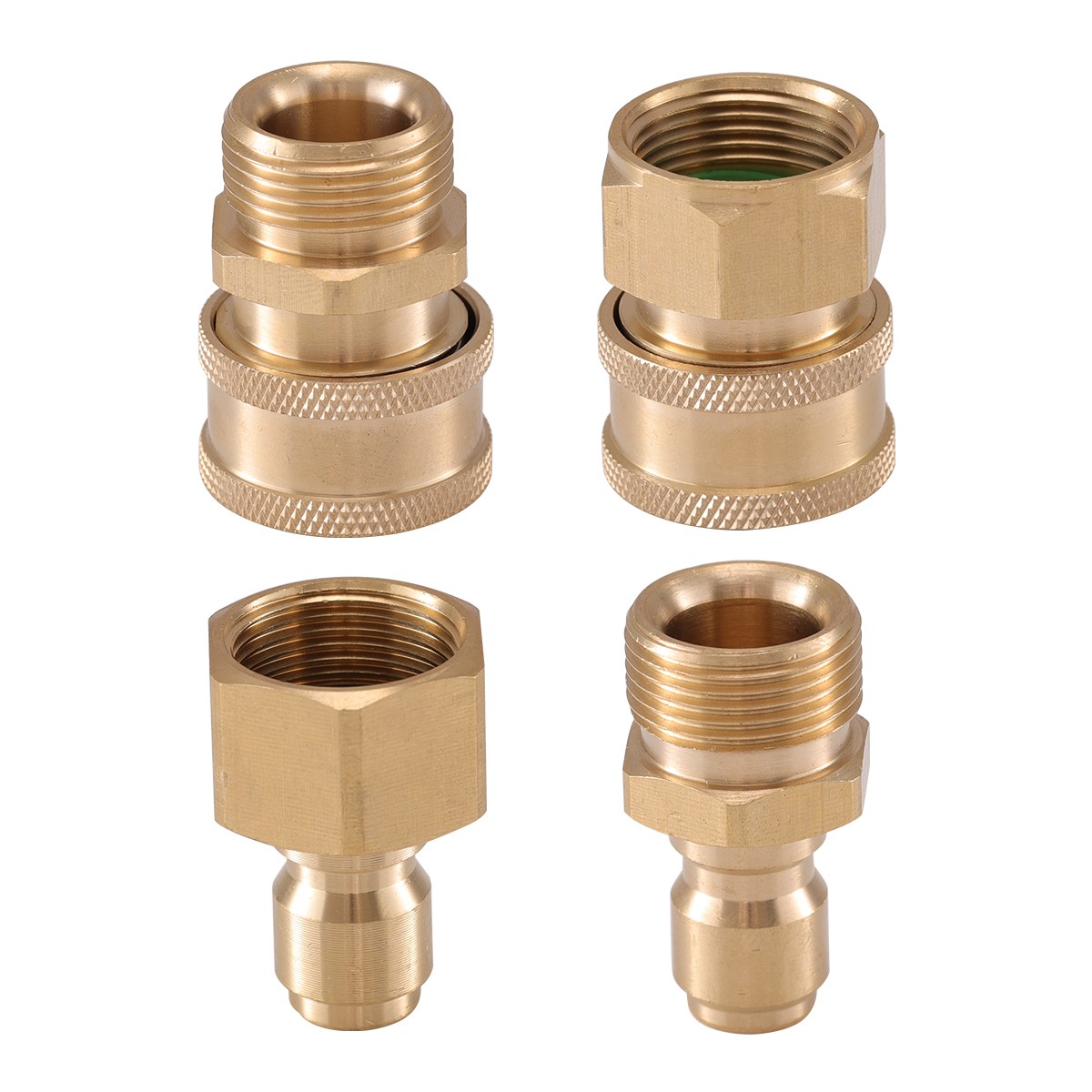 4Pc Pressure Washer Adapter Set Quick Disconnect Kit M22 Swivel to 3/8” Connect