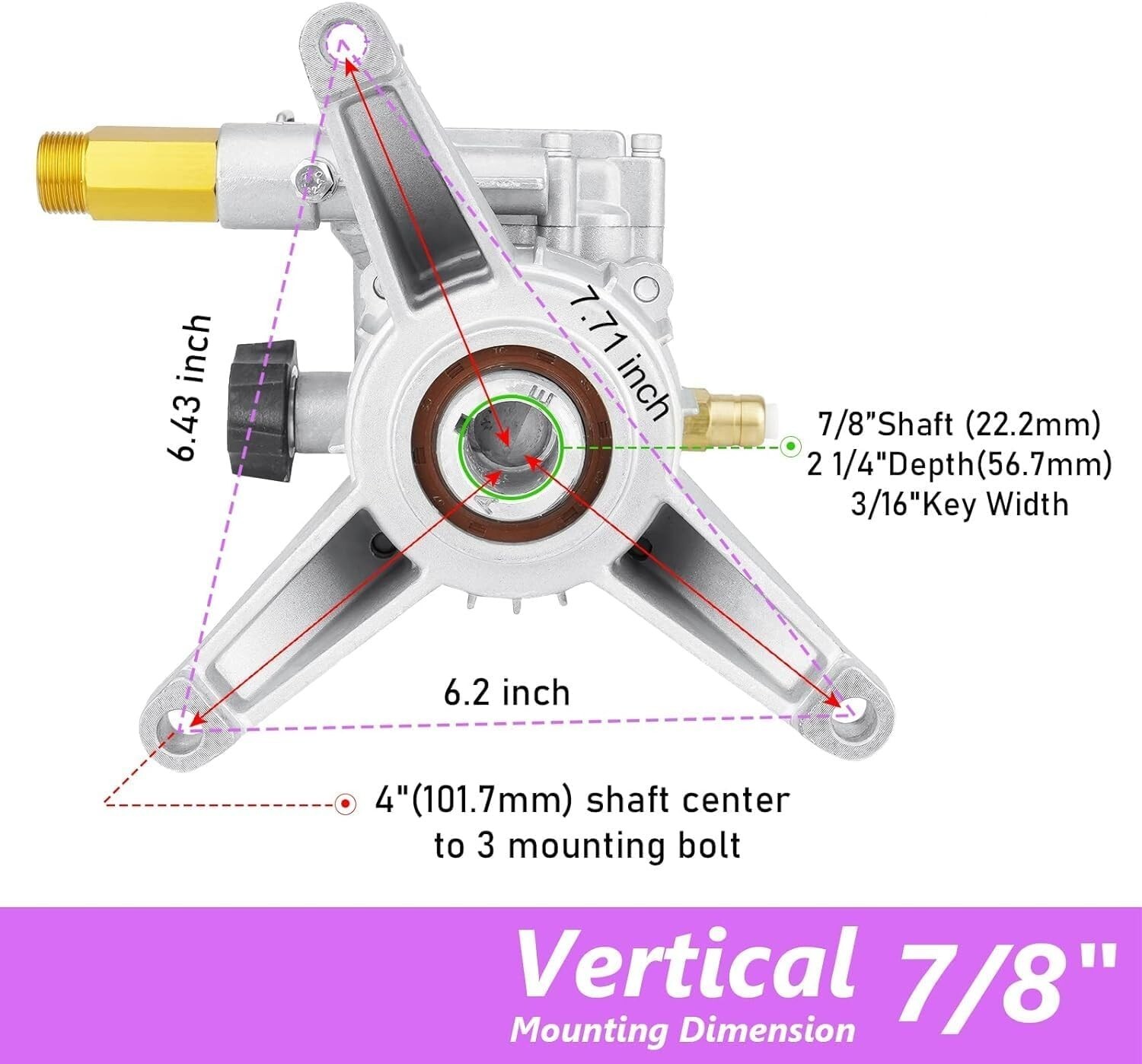 Pressure Pump for Subaru EA190V Power Washer PowerStroke PS80931 Model#308653078