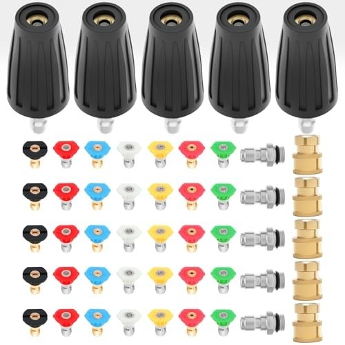 Pressure Washer Nozzle Tips Kit 1/4″ & 3/8″ Quick Connect, 5 Piece