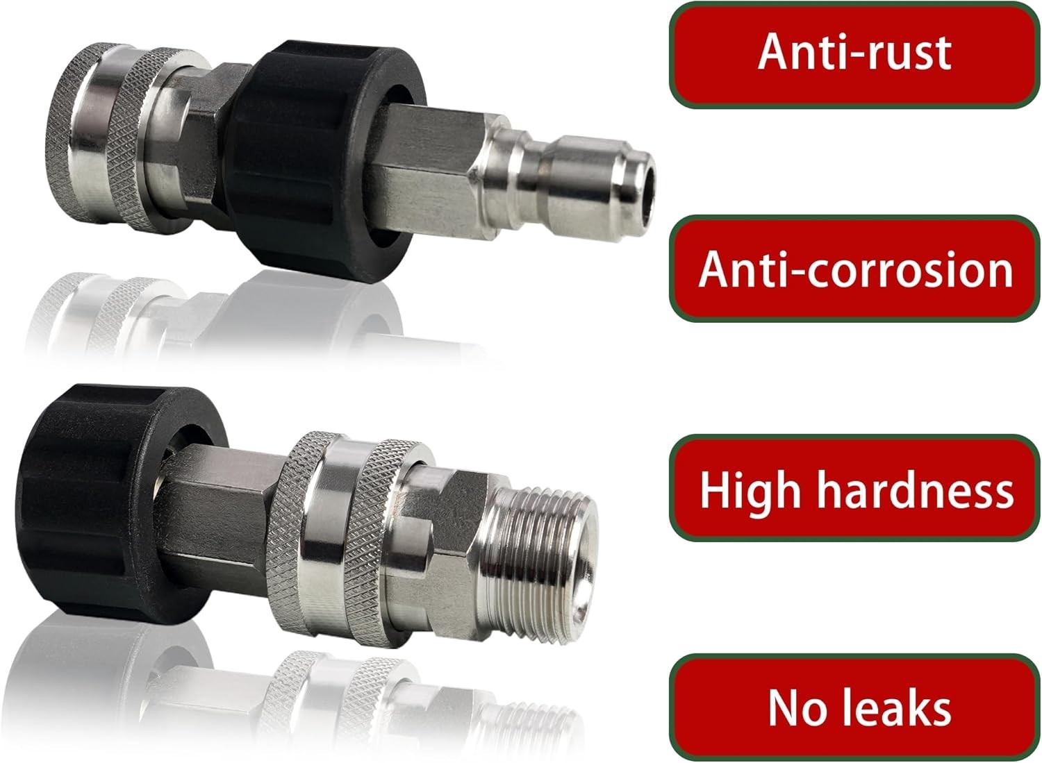 Pressure Washer Quick Connect Kit Stainless Steel M22 3/8″ 4 Pack