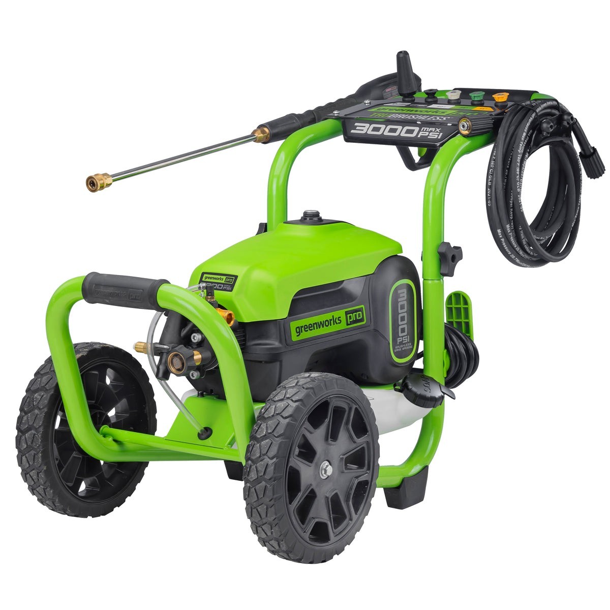 Greenworks Pro JetFlow 3000 PSI Corded Electric Pressure Washer w/ Hose, Lance